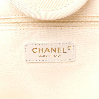 Chanel Canvas Pearl Medium Deauville Tote Ecru Beige 6 of 9