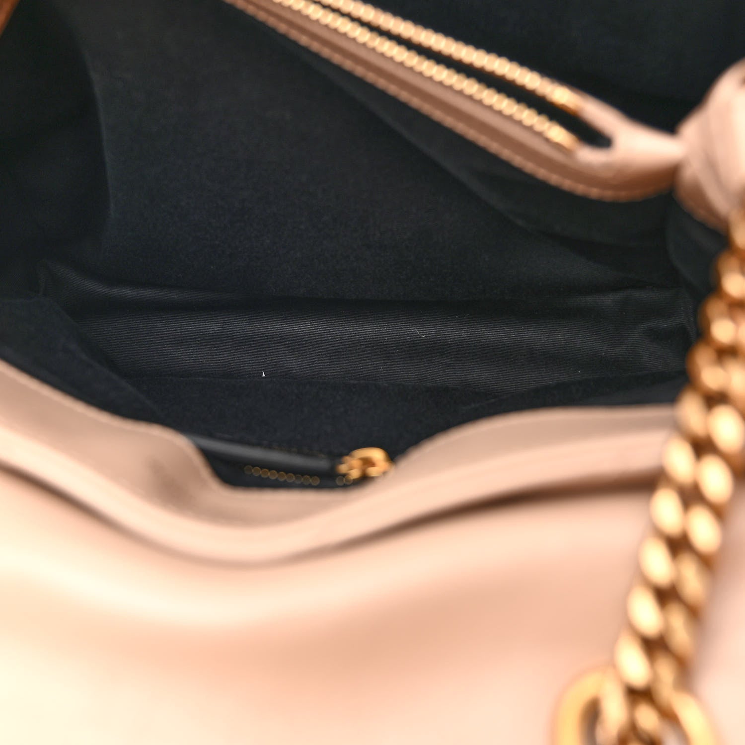 Saint Laurent Calfskin Y Quilted Monogram Medium Loulou Chain Satchel Dark Beige 6 of 13