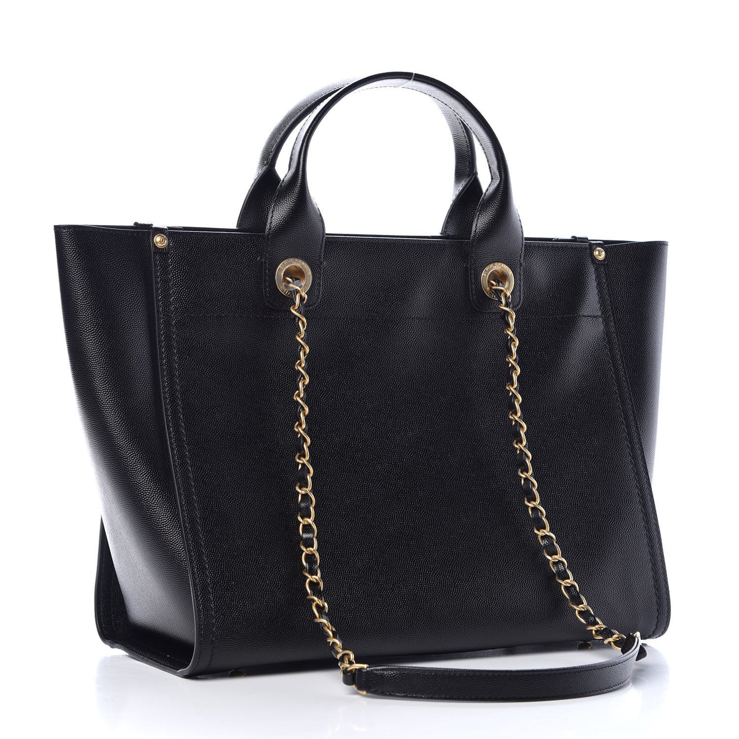 Caviar Small Studded Deauville Tote Black