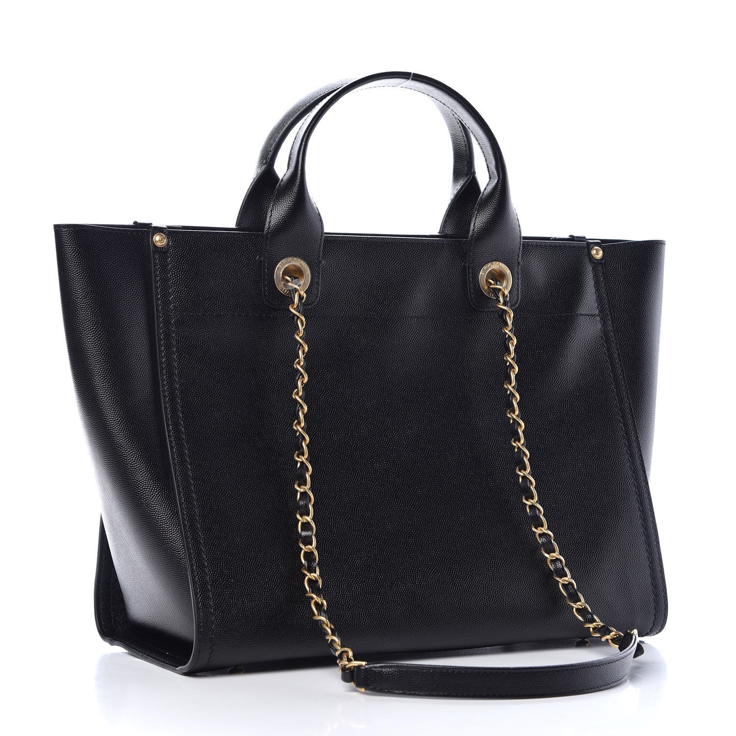 Chanel Caviar Small Studded Deauville Tote Black 4 of 9