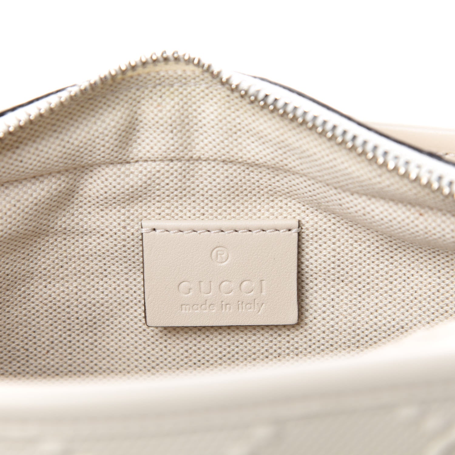 Gucci Calfskin GG Tennis Embossed Cosmetic Case Mystic White 6 of 7