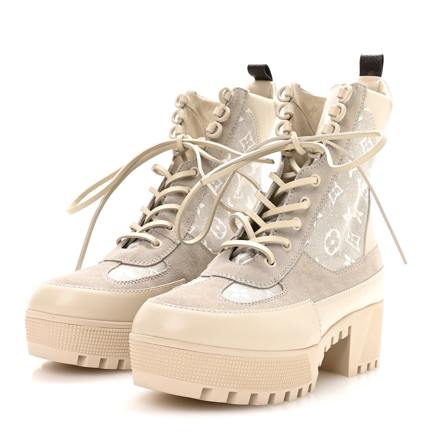 Louis Vuitton Suede Calfskin Laureate Platform Desert Boots 41 Beige 4 of 8