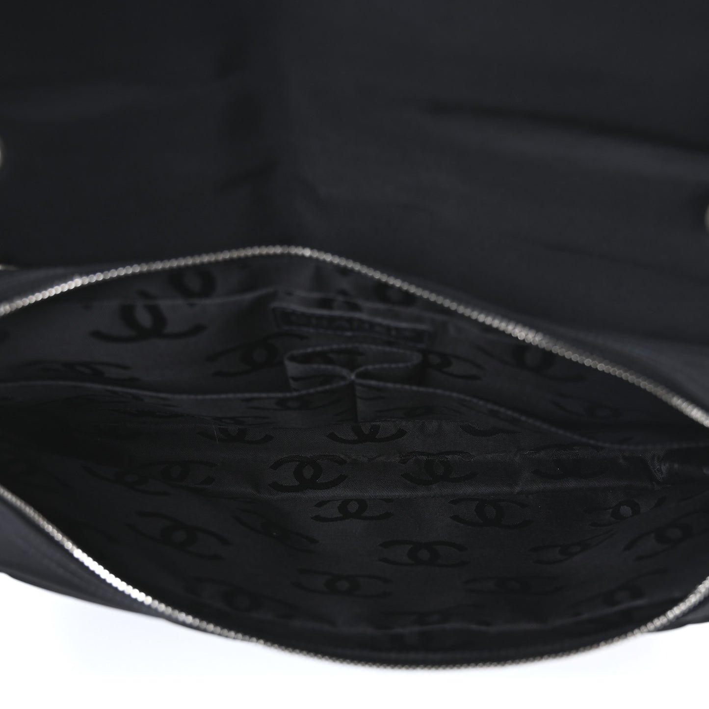Nylon Square Quilted Flap Black