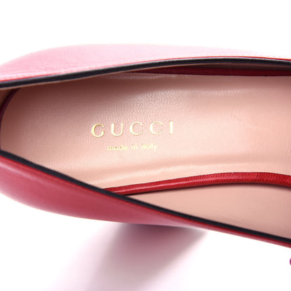 Gucci Malaga Kid GG Marmont Fringe Platform Loafer Pumps 36 Hibiscus Red 8 of 11