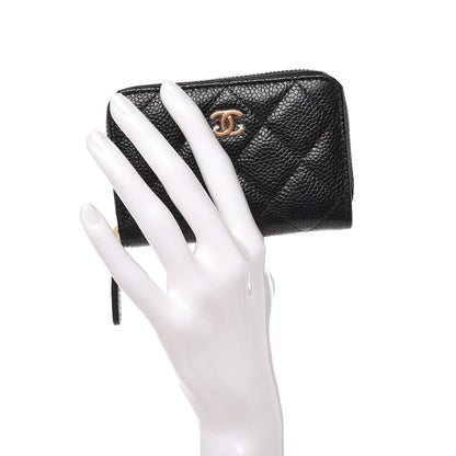 Chanel Caviar Quilted Zip Coin Purse Black 2 of 8