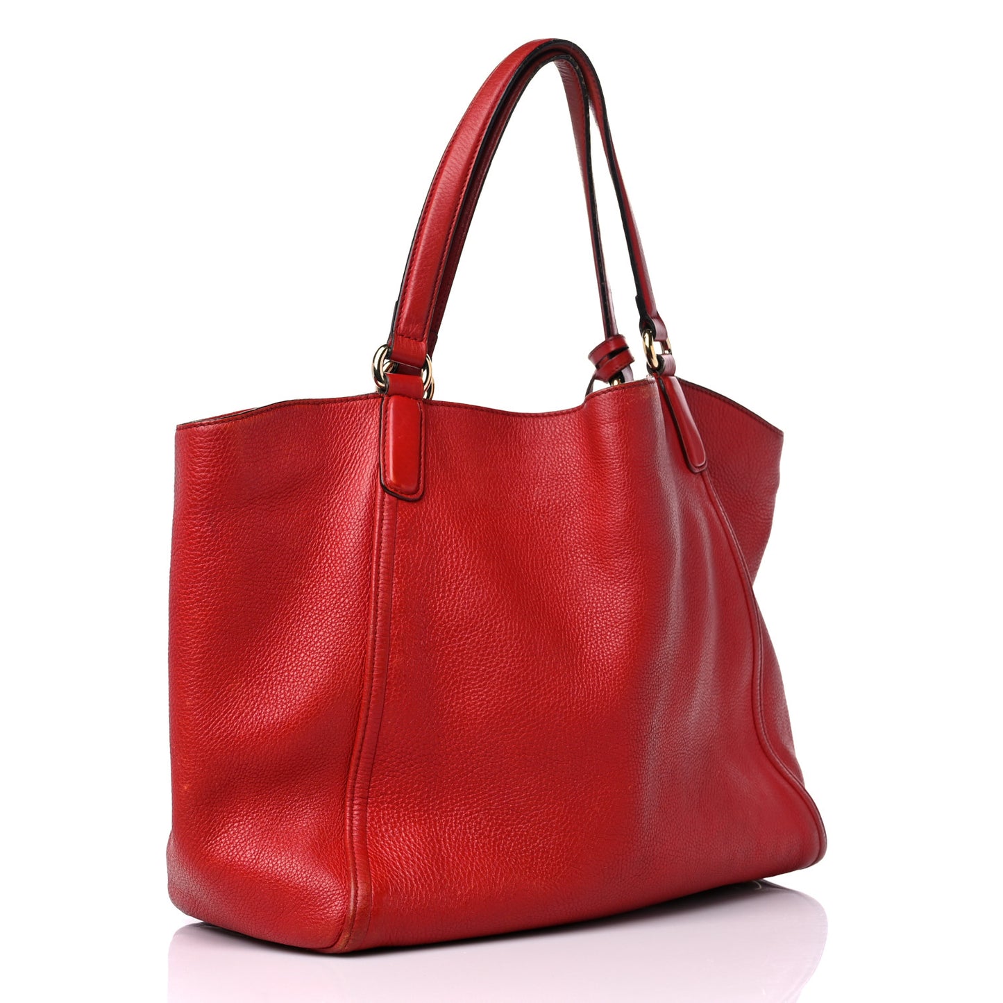 Pebbled Calfskin Medium Soho Shoulder Bag Red