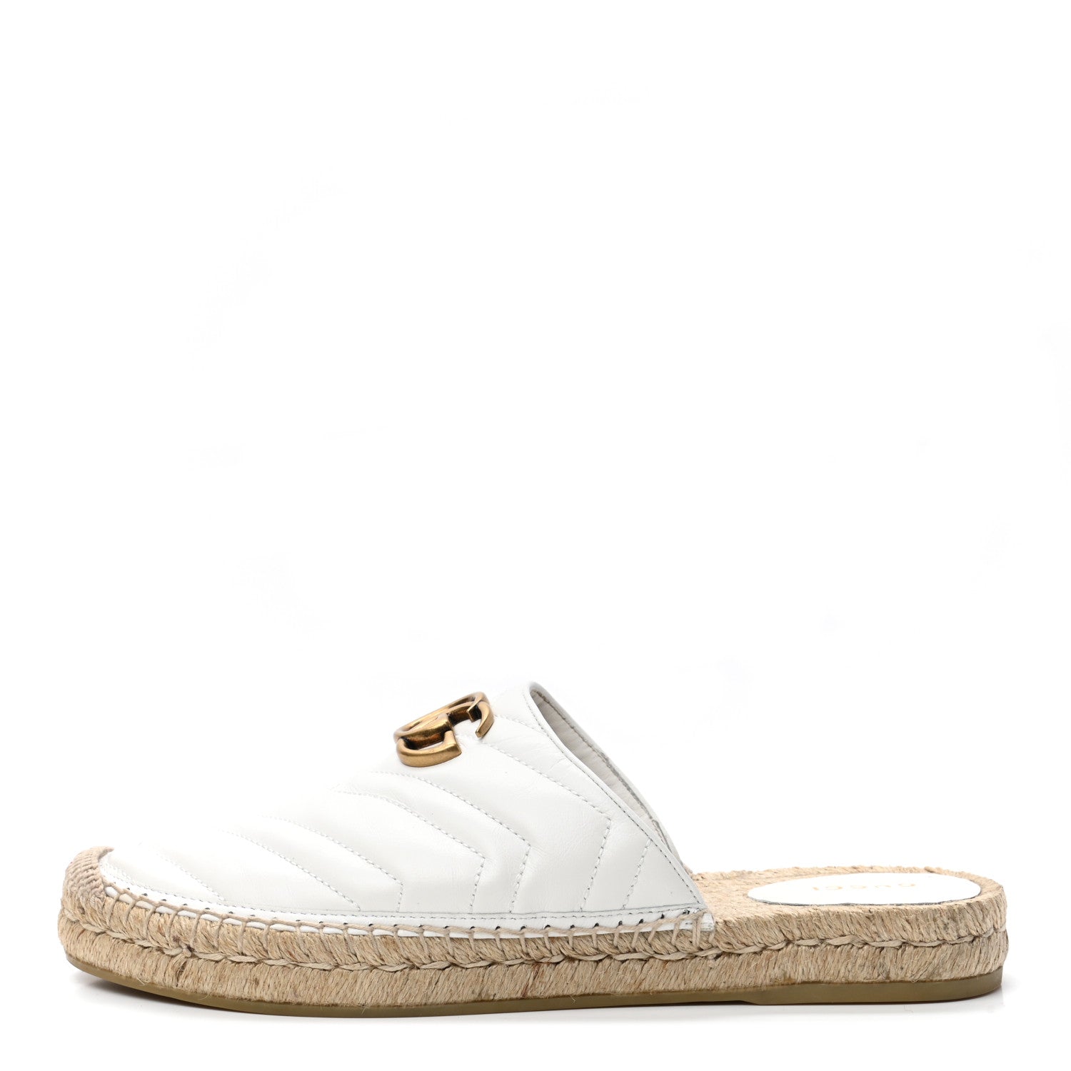 Gucci Nappa Matelasse GG Marmont Espadrille Slippers 40 Great White 1 of 10