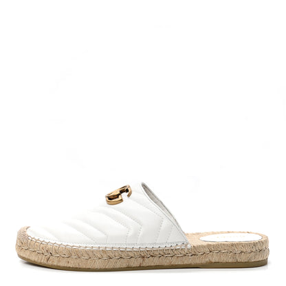 Gucci Nappa Matelasse GG Marmont Espadrille Slippers 40 Great White 1 of 10