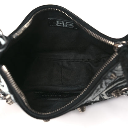Balenciaga Agneau Arena Graffiti Small Le Cagole Shoulder Bag Black White 6 of 11