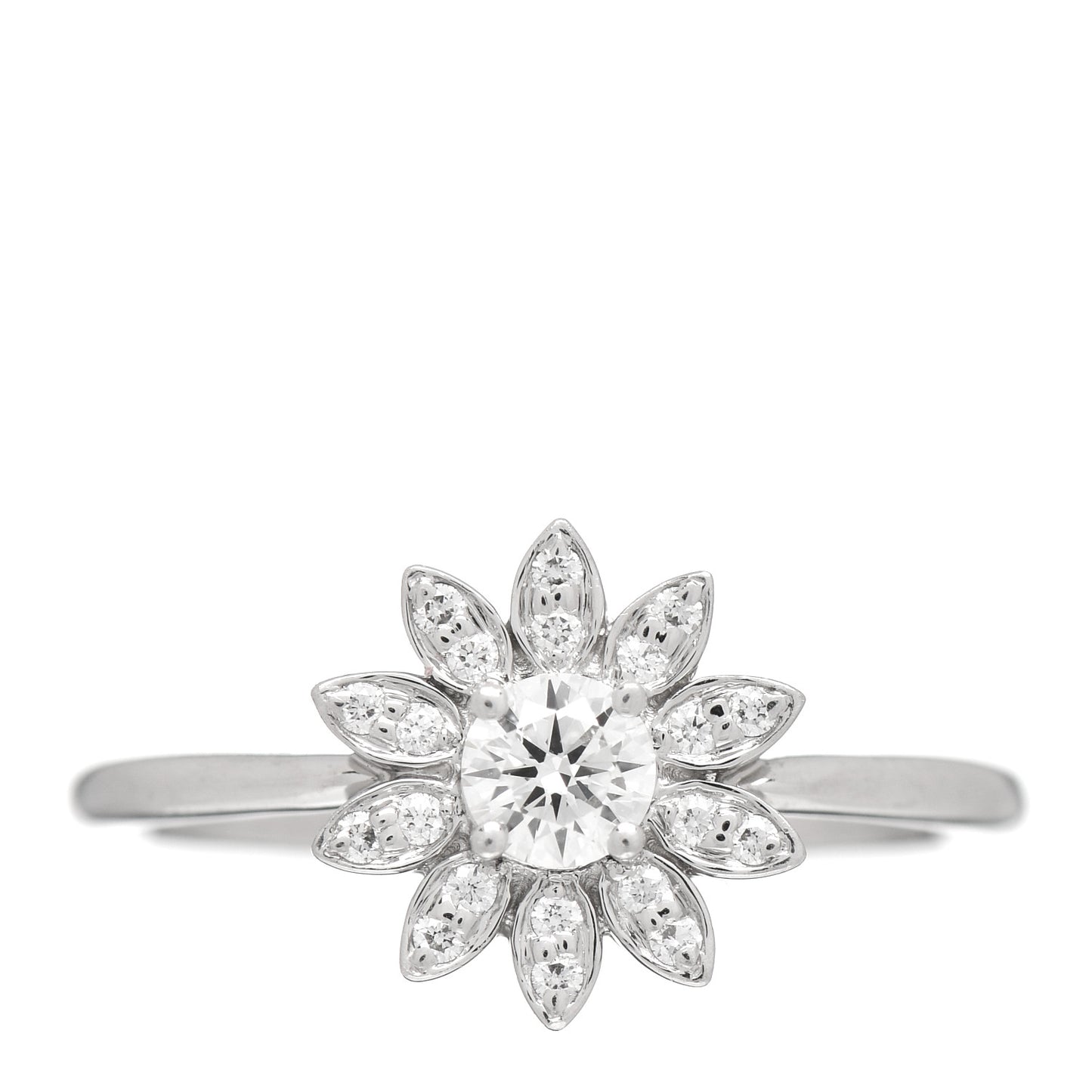 Platinum Diamond Enchant Garden Flower Ring 49 4.75