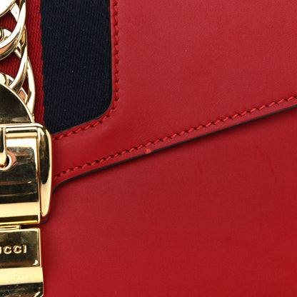 Gucci Calfskin Small Sylvie Shoulder Bag Hibiscus Red 10 of 11