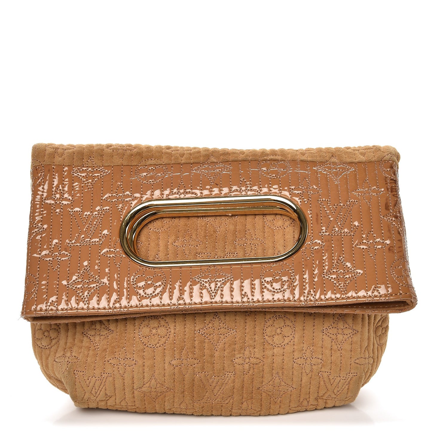Suede Monogram Motard Afterdark Clutch Powder