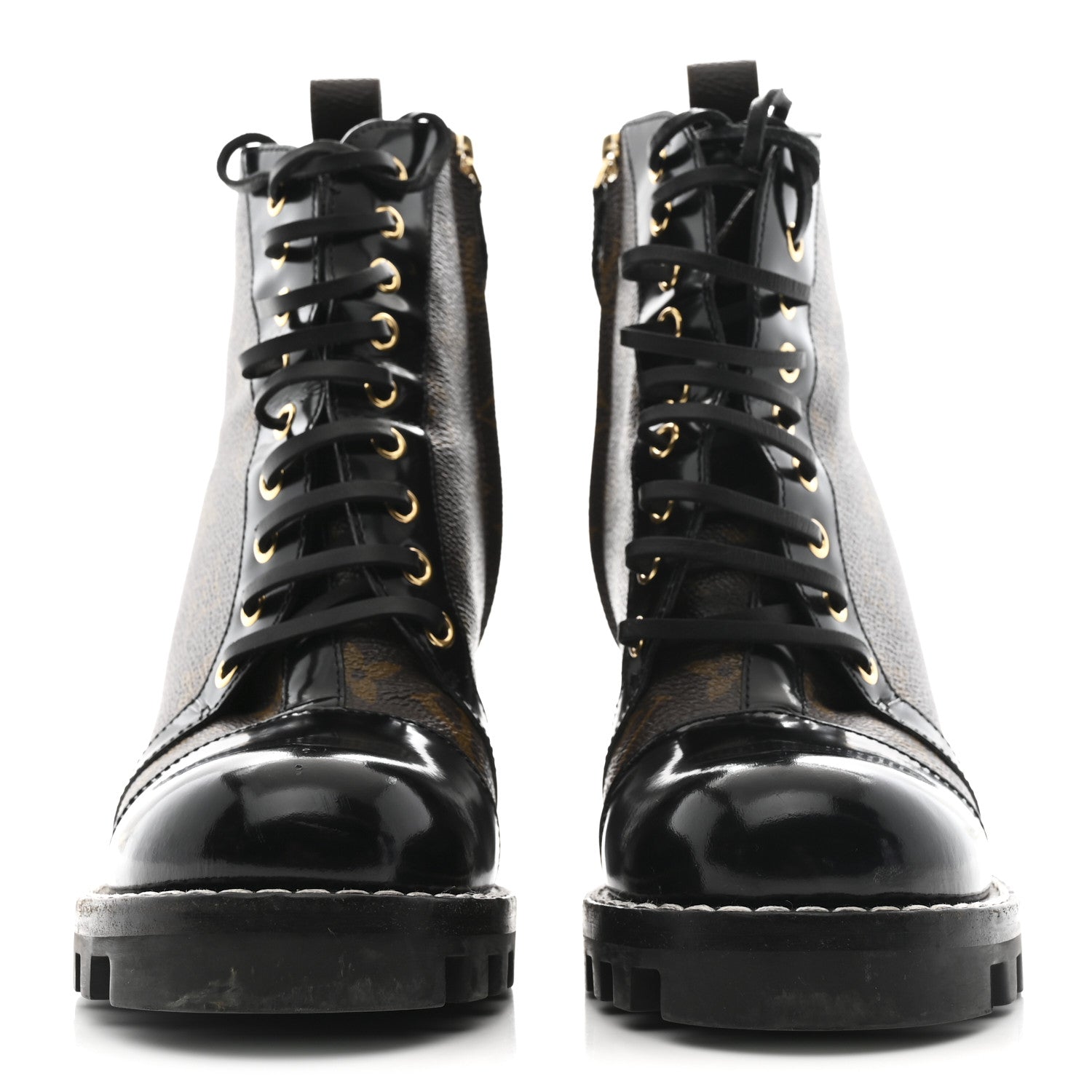 Louis Vuitton Patent Calfskin Monogram Star Trail Ankle Boots 37.5 Black 3 of 10