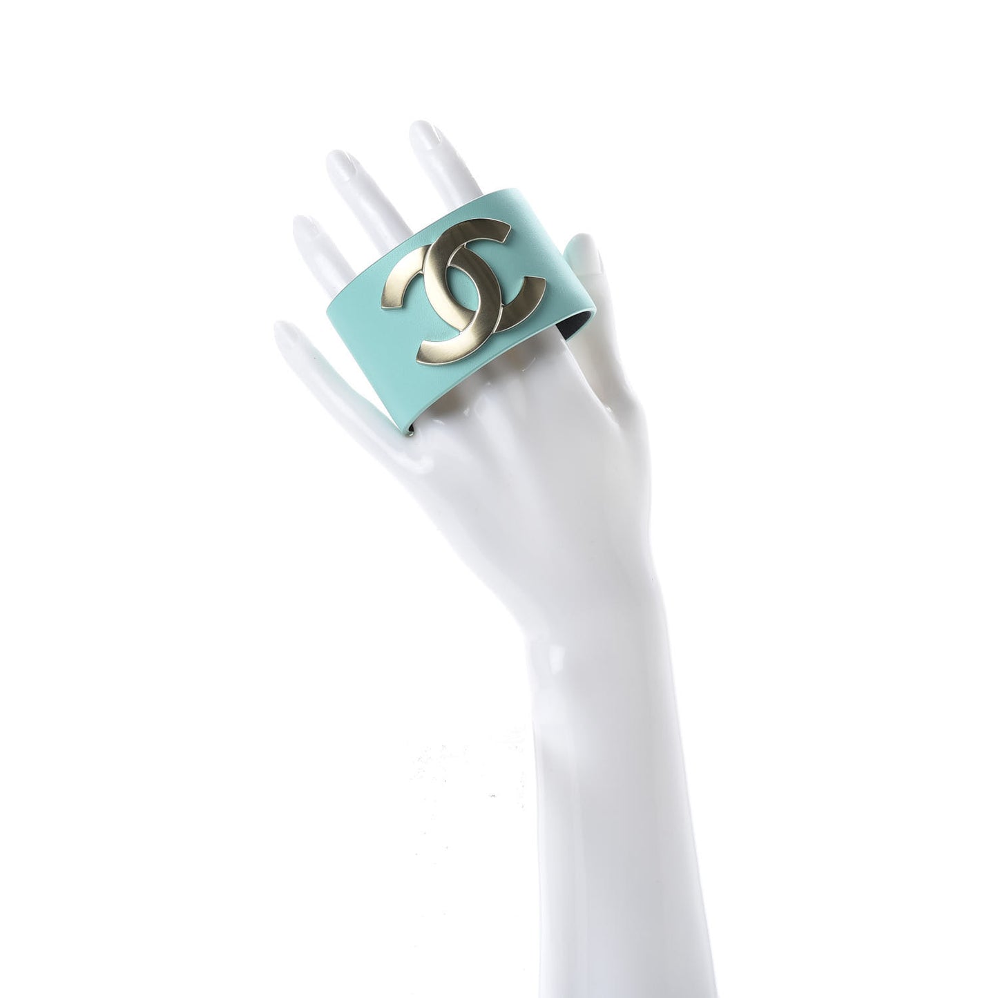 Calfskin CC Wide Cuff Light Green
