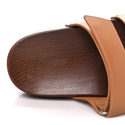 Hermes Calfskin Womens Kos Clog 37 Naturel 7 of 11