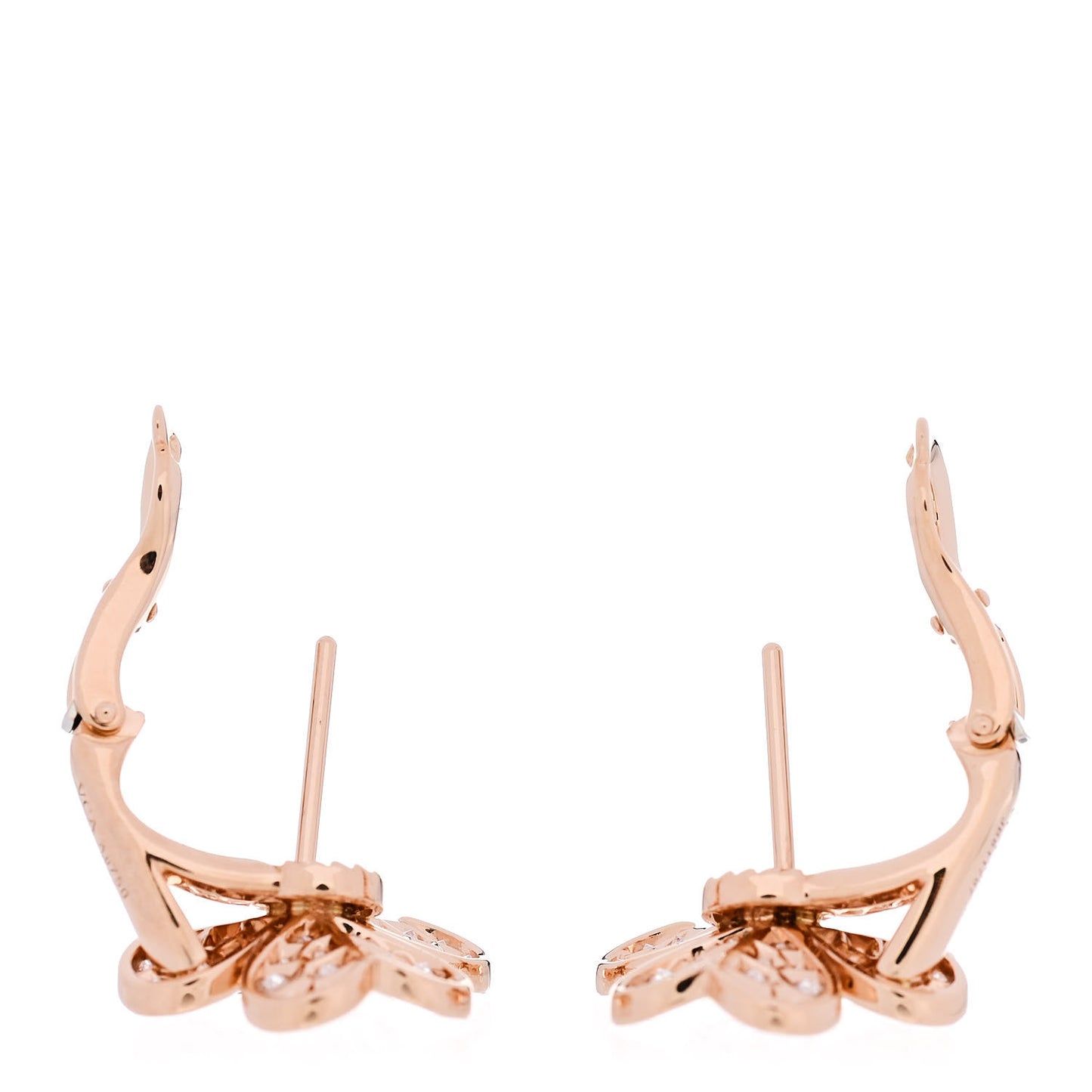 18K Rose Gold Diamond Small Frivole Pave Earrings