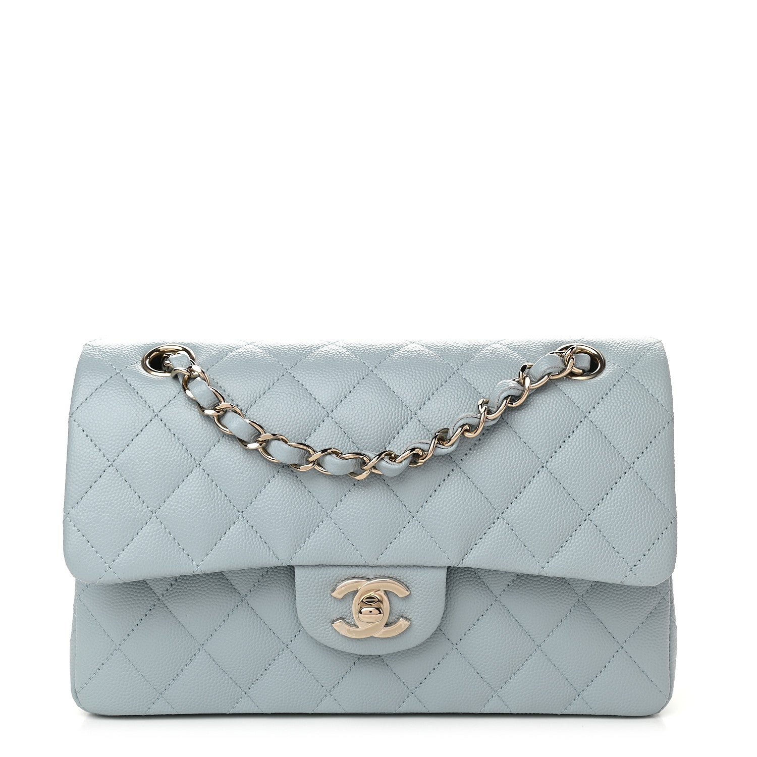 Chanel Caviar Quilted Small Double Flap Light Blue 1 of 9
