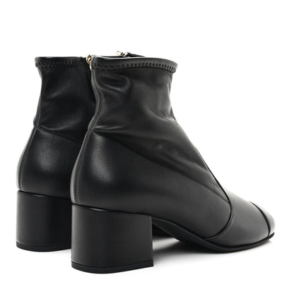 Chanel Stretch Lambskin Cap Toe CC Short Boots 38 Black 5 of 9