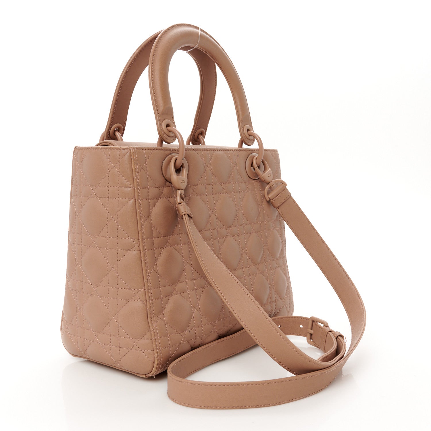 Christian Dior Ultra Matte Calfskin Cannage Medium Lady Dior Beige 3 of 16