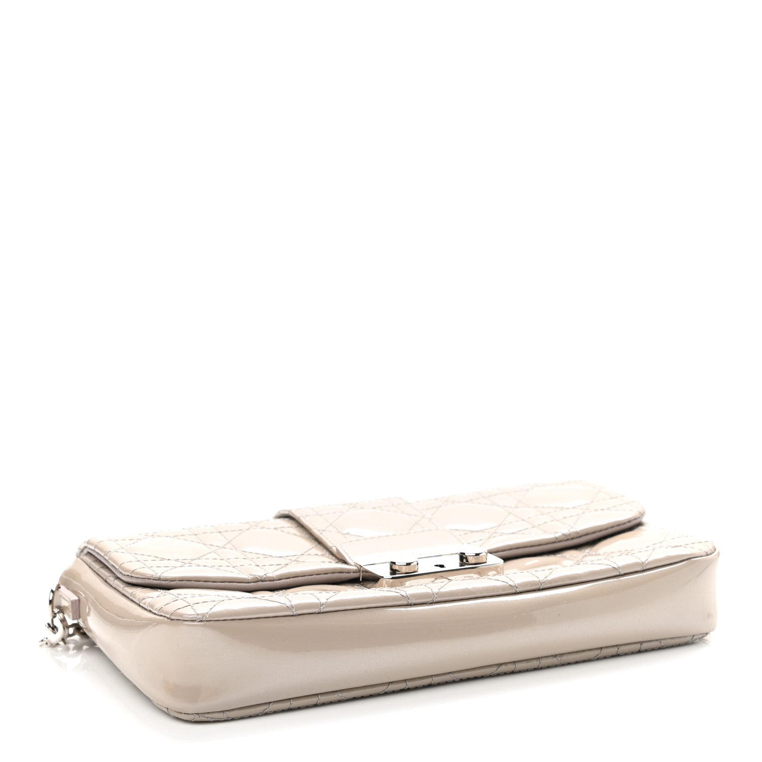 Christian Dior Patent Cannage New Lock Pouch Grey 4 of 10