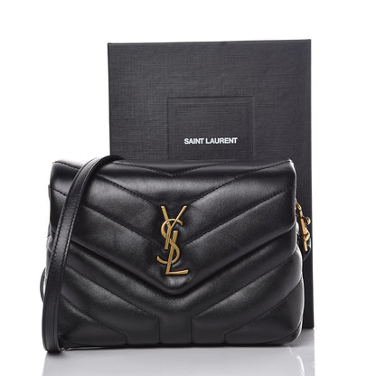 Saint Laurent Calfskin Y Quilted Monogram Toy Loulou Crossbody Bag Black 8 of 8