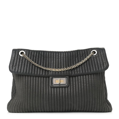 Chanel Iridescent Calfskin Vertical Quilted Mademoiselle Lock Bijoux Flap Shoulder Bag Black 1 of 9