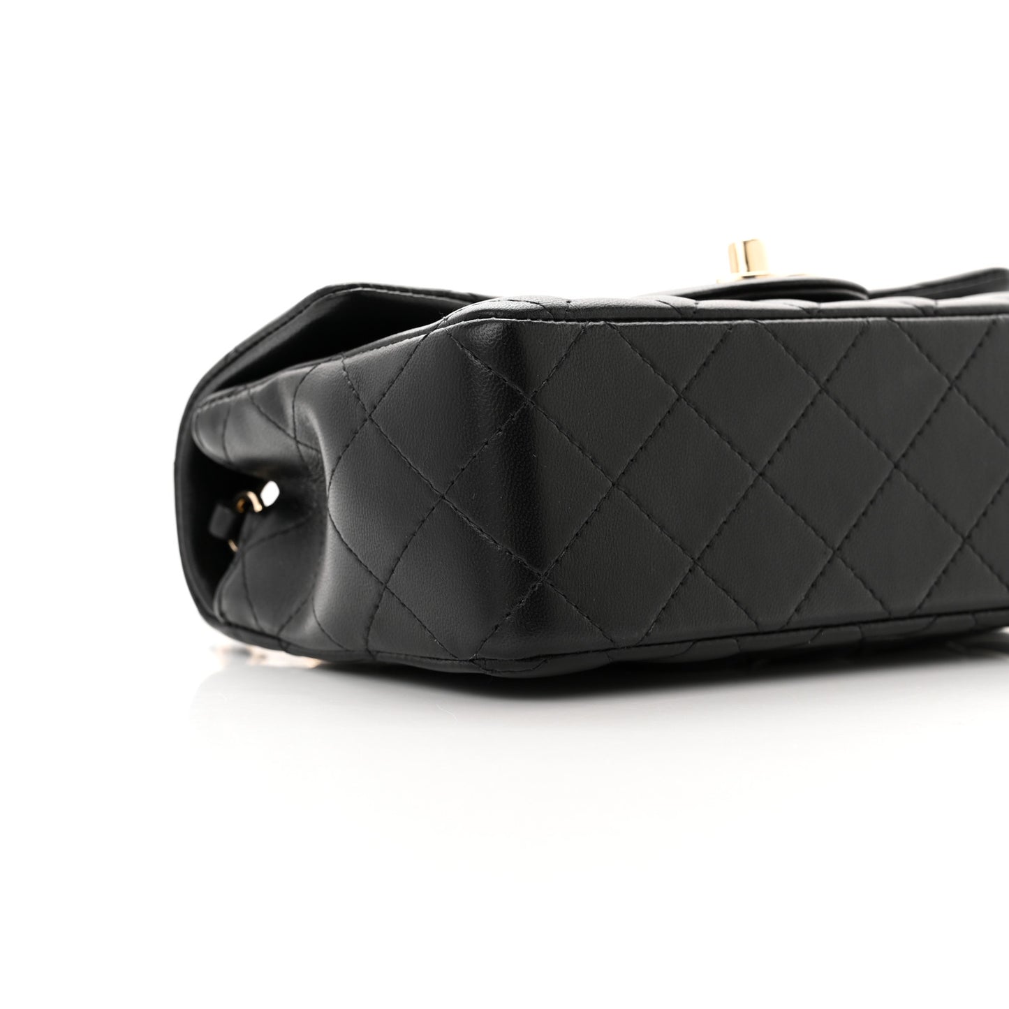Lambskin Quilted Mini Rectangular Flap Black