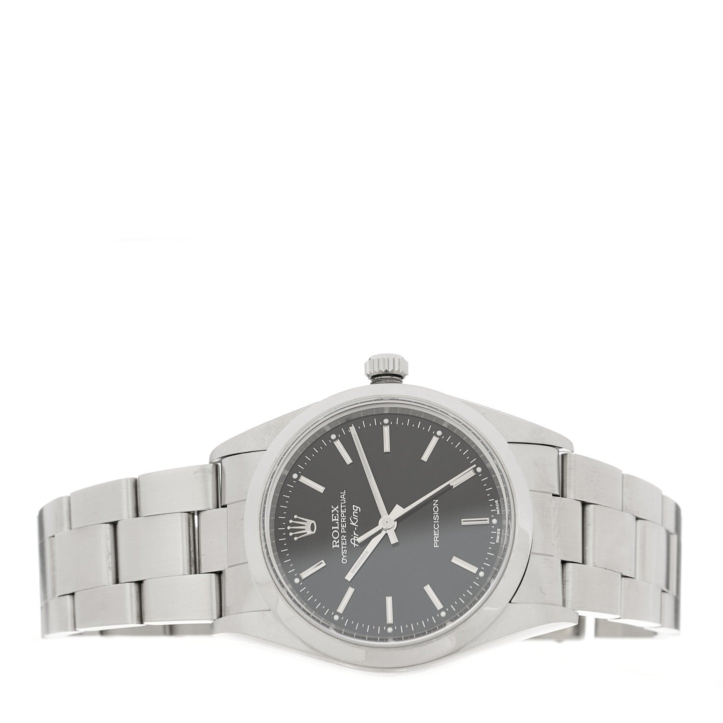 Stainless Steel 34mm Air-King Oyster Perpetual Precision Watch Black 14000