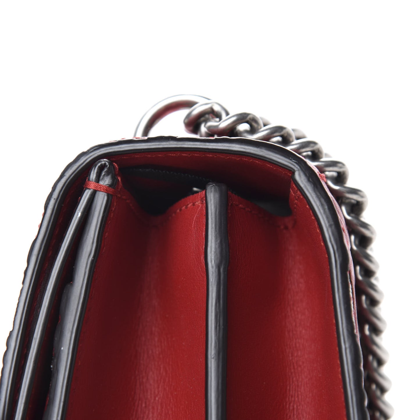 GG Supreme Monogram Arabesque Medium Dionysus Shoulder Bag Hibiscus Red