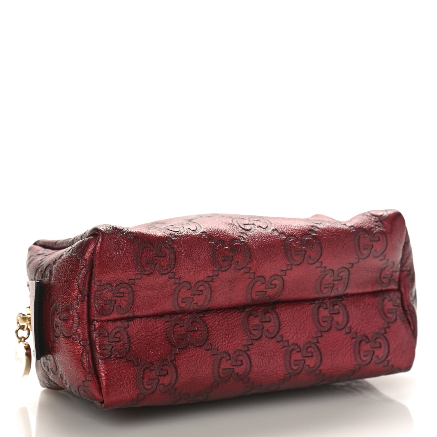 Gucci Metallic Guccissima Small Cosmetic Case Red 4 of 9