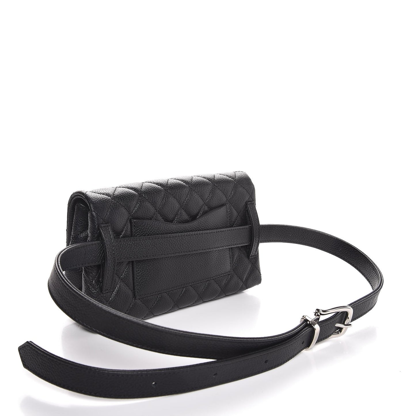 Grained Calfskin Quilted 2.55 Reissue Flap Belt Bag Clutch Black