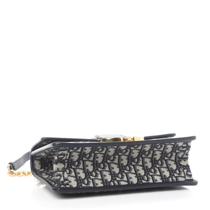 Christian Dior Oblique 30 Montaigne Chain Flap Bag Blue 4 of 11