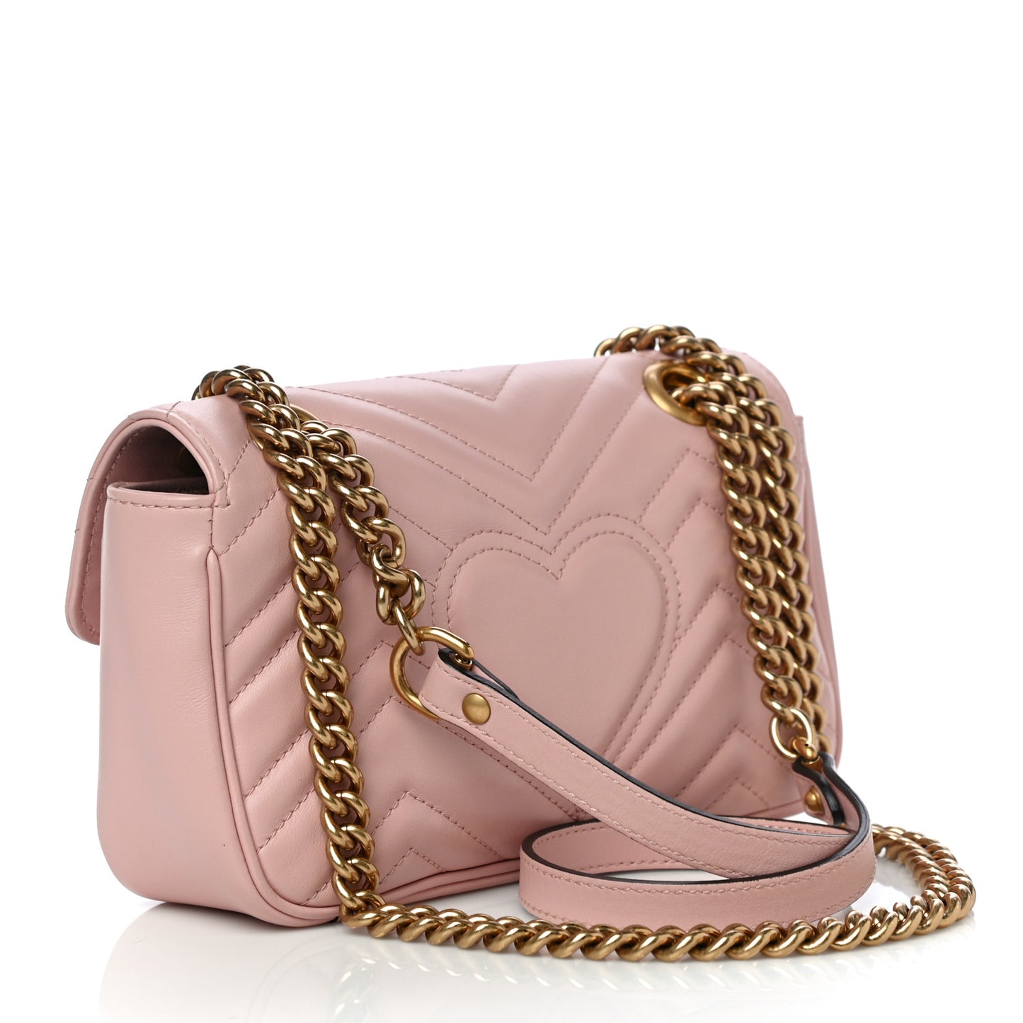 Calfskin Matelasse Mini GG Marmont Shoulder Bag Perfect Pink
