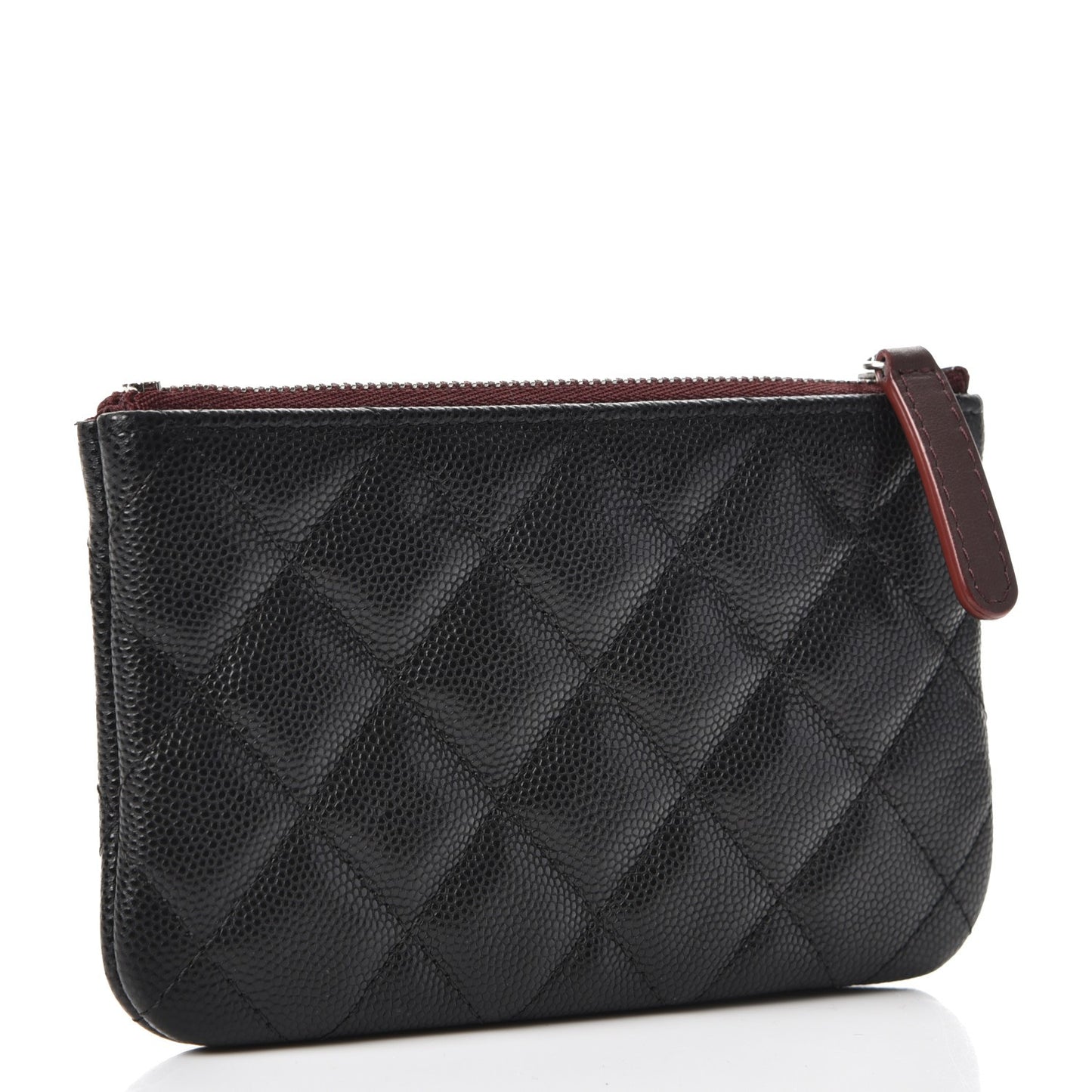Caviar Quilted Small Cosmetic Case Black