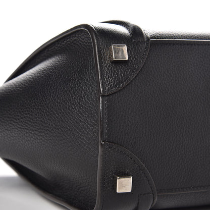 Celine Drummed Calfskin Micro Luggage Black 9 of 10