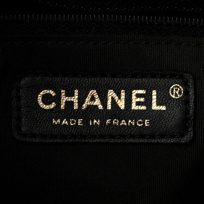Chanel Caviar Quilted Sweet Vertical Shopping Tote Black 6 of 12