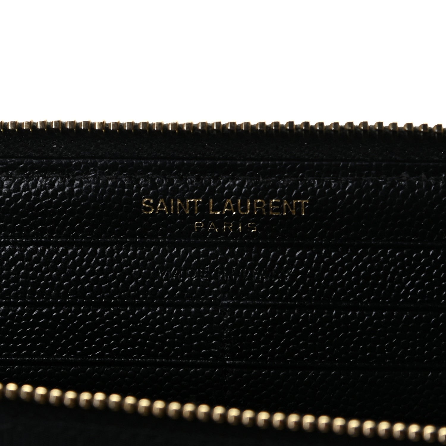 Saint Laurent Grain De Poudre Matelasse Chevron Monogram Zip Around Wallet Black 5 of 8