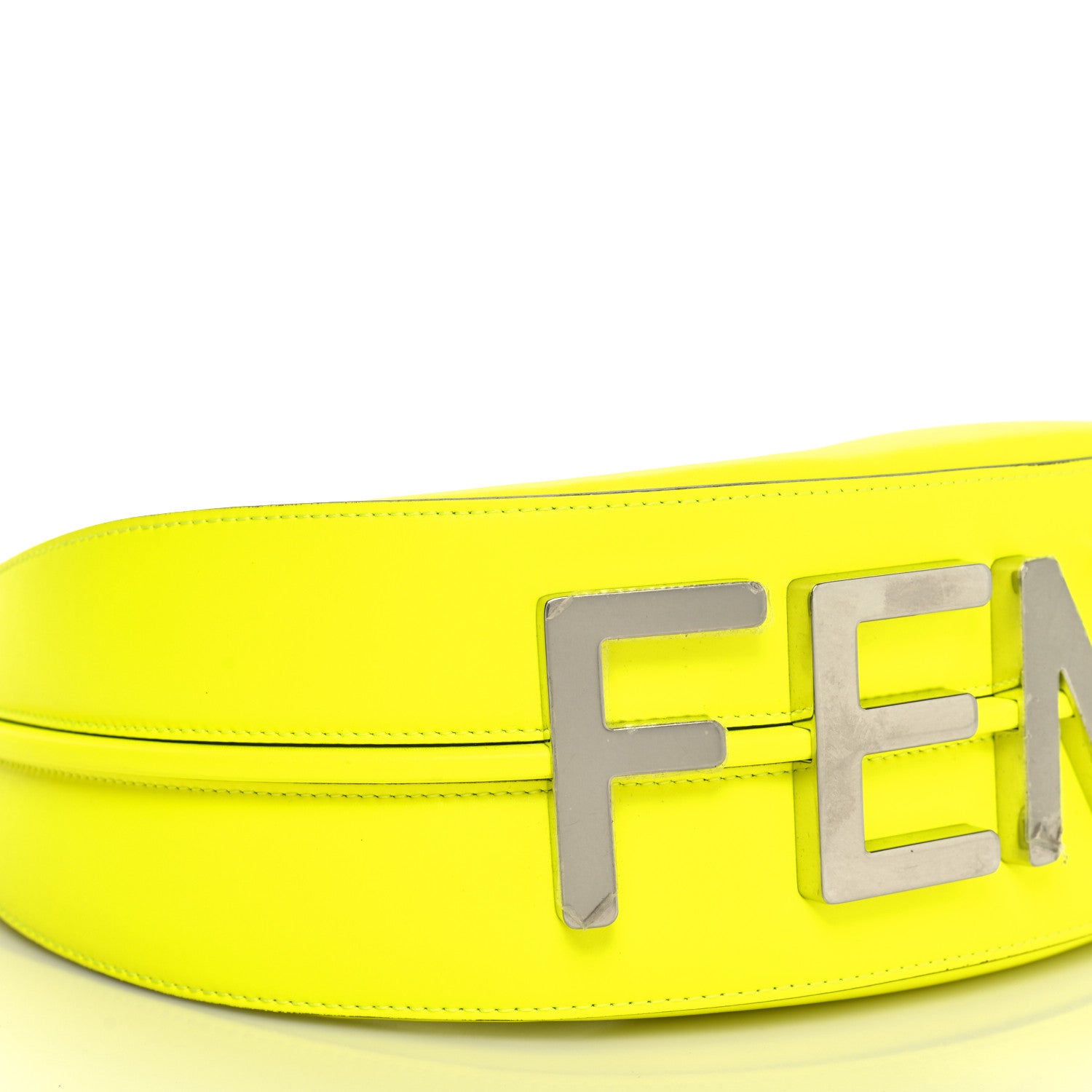 Fendi Vitello Grace Matte Small Fendigraphy Hobo Bag Neon Yellow 9 of 11