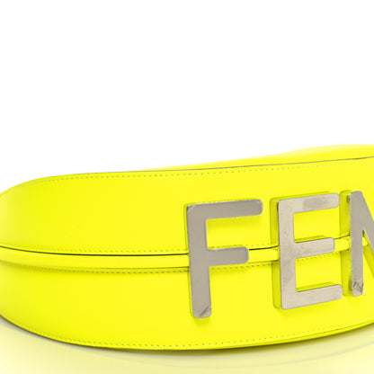 Fendi Vitello Grace Matte Small Fendigraphy Hobo Bag Neon Yellow 9 of 11