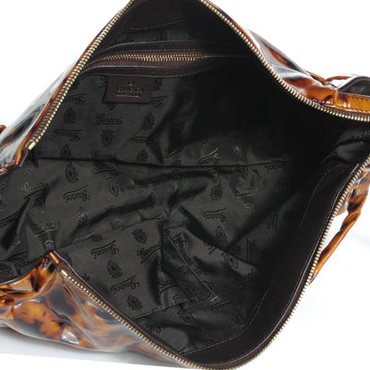 Gucci Patent Hysteria Clutch Tortoise Brown 5 of 7
