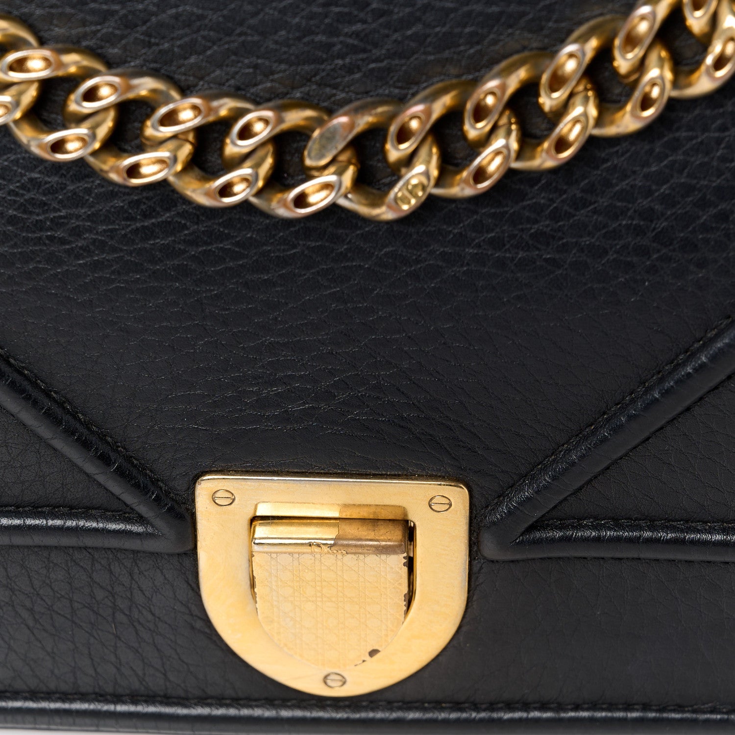 Christian Dior Grained Calfskin Medium Diorama Flap Bag Black 11 of 11