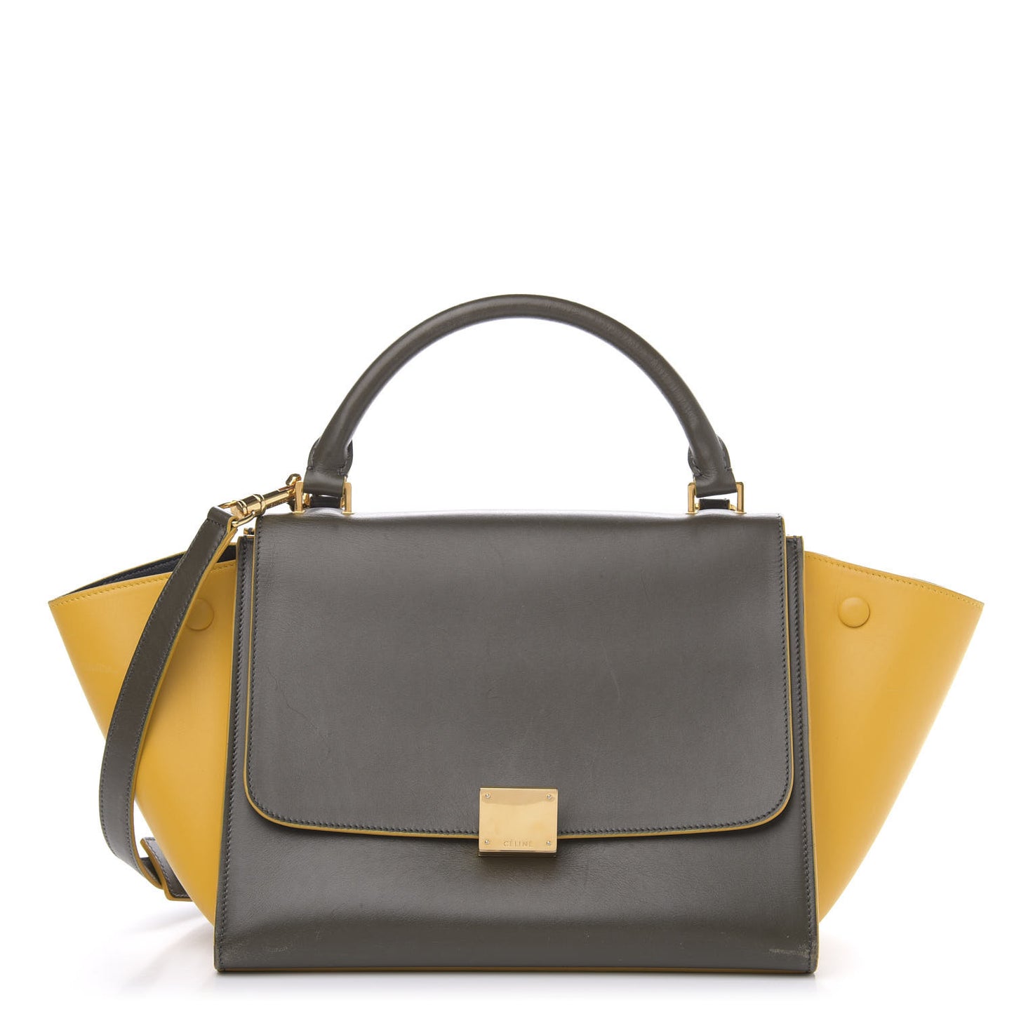 Calfskin Small Bi-Color Trapeze Yellow