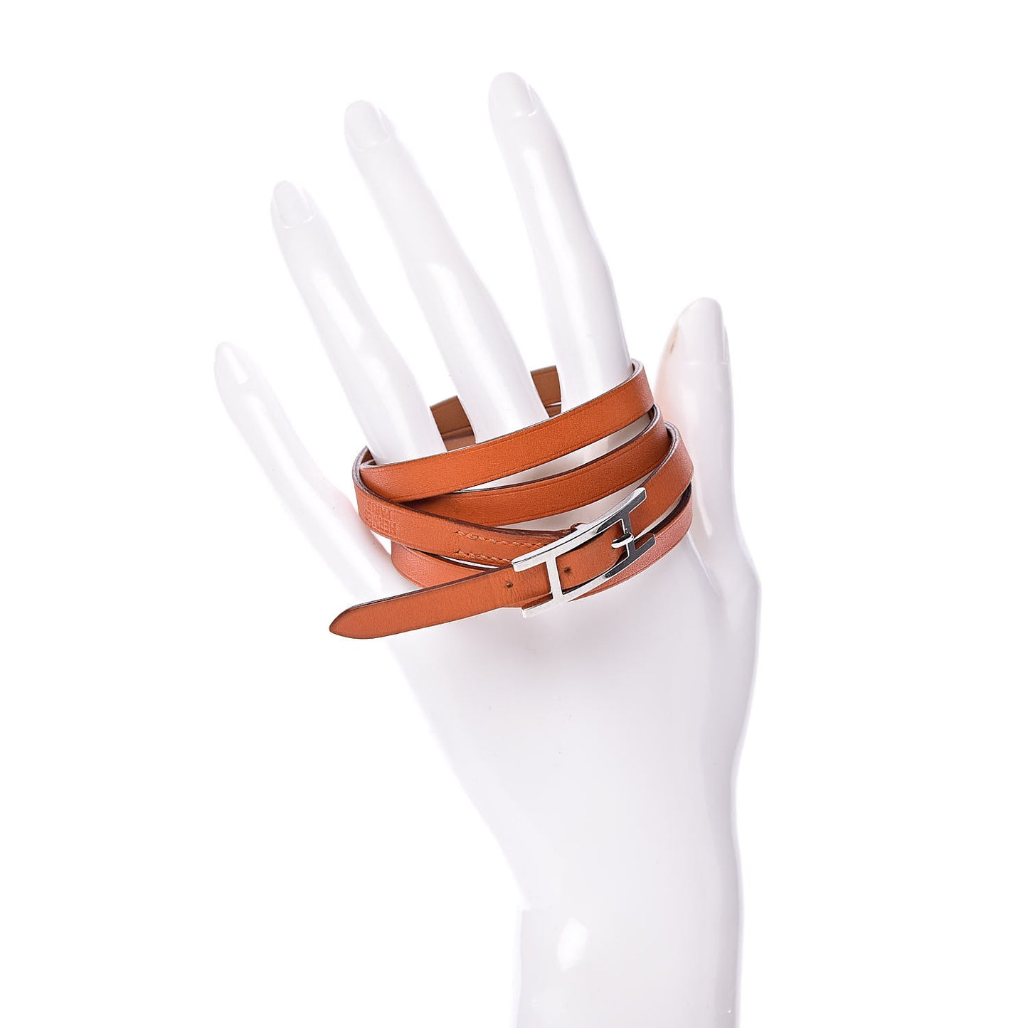 Tadelakt Hapi 3 MM Triple Tour Bracelet L Orange