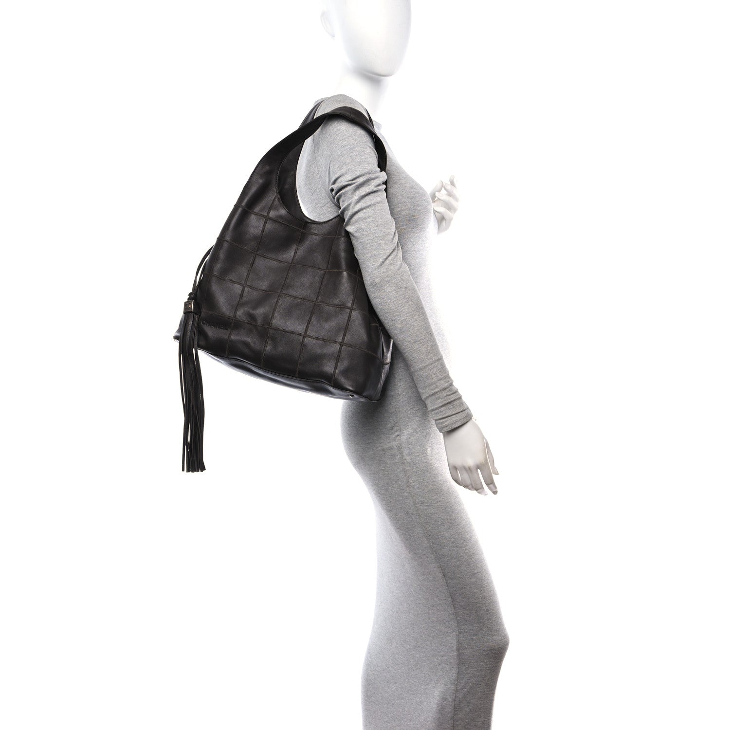 Chanel Calfskin Square Stitched Tassel Bag Brown 2 of 10