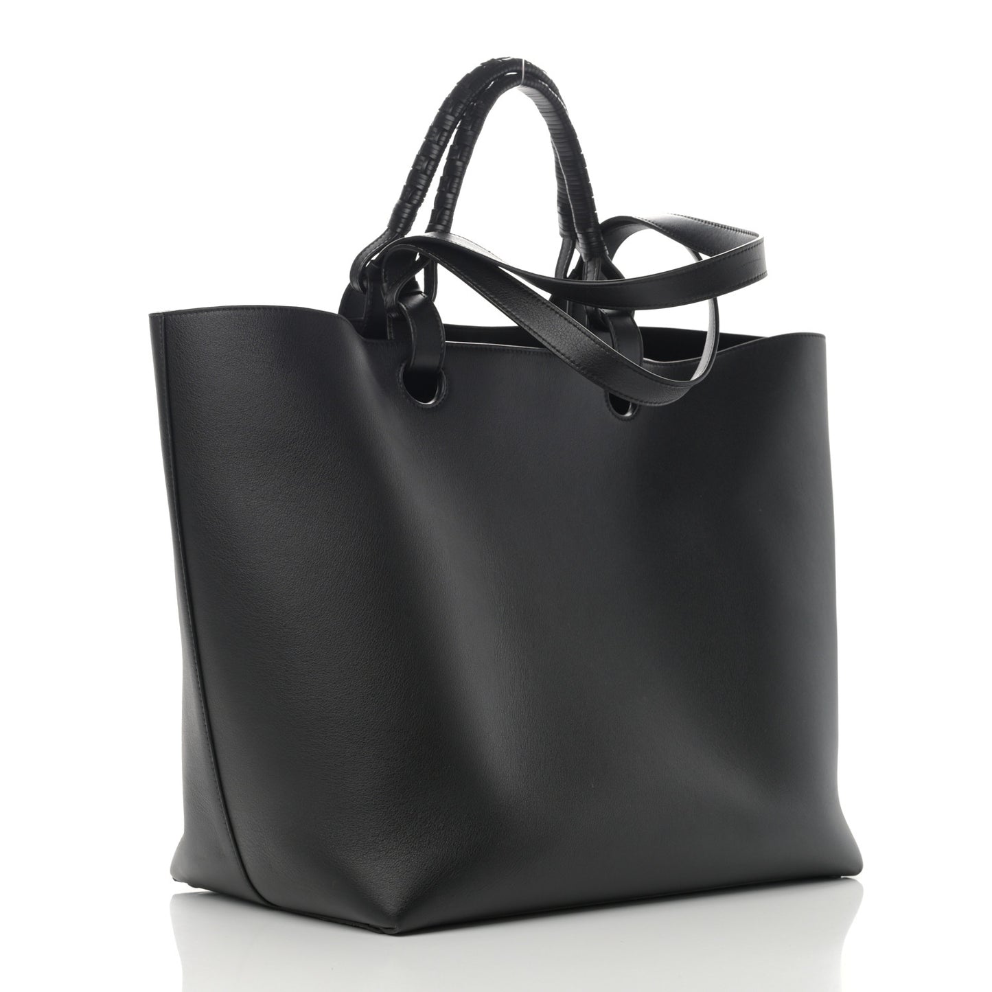 Calfskin Underwear Print Large Double Handle Tote Black