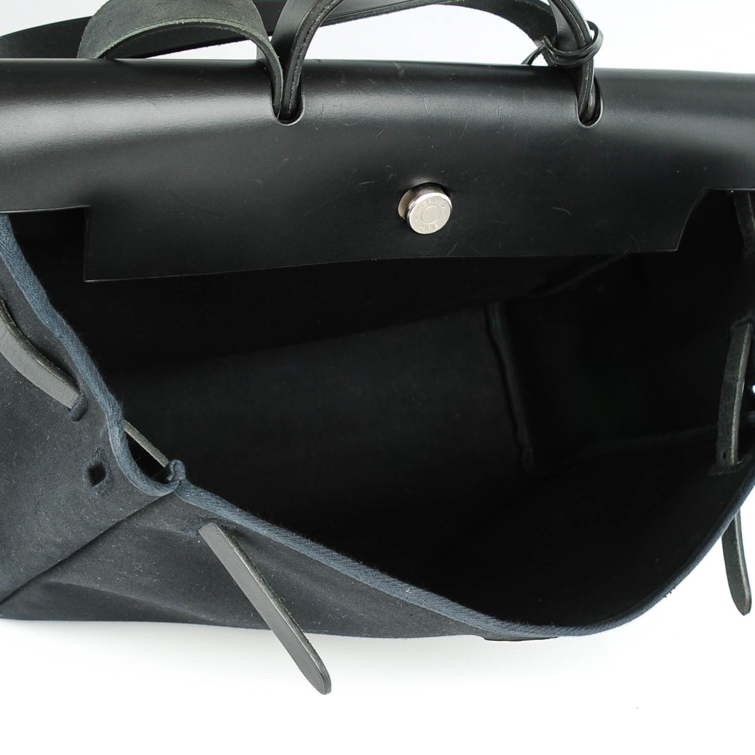 Hermes Toile Vache Calfskin Herbag 39 MM Black 9 of 12