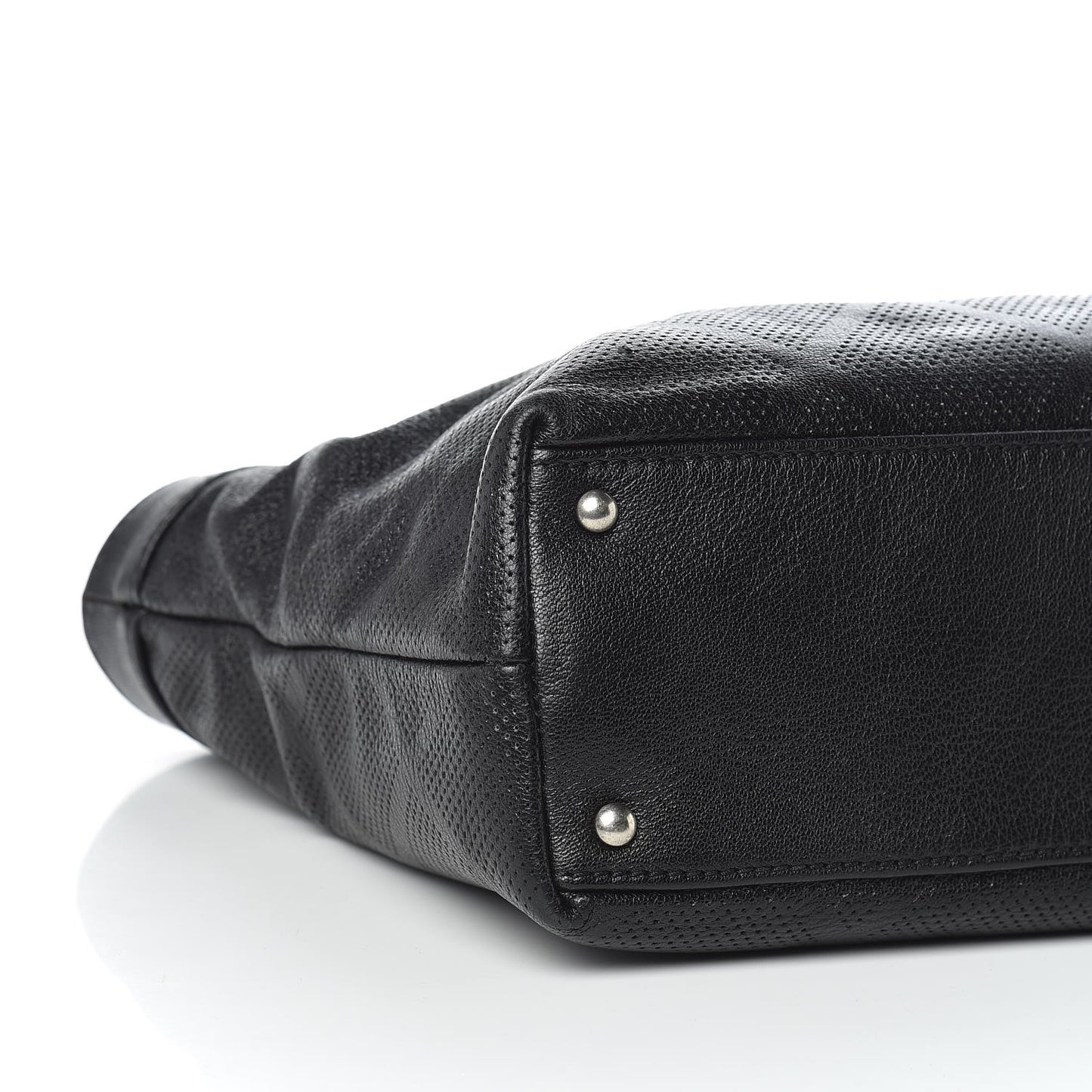 Goatskin Perforated Large CC Tote Black