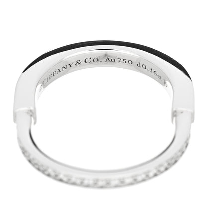 Tiffany 18K White Gold Diamond Lock Pave Ring 53 6.5 4 of 5
