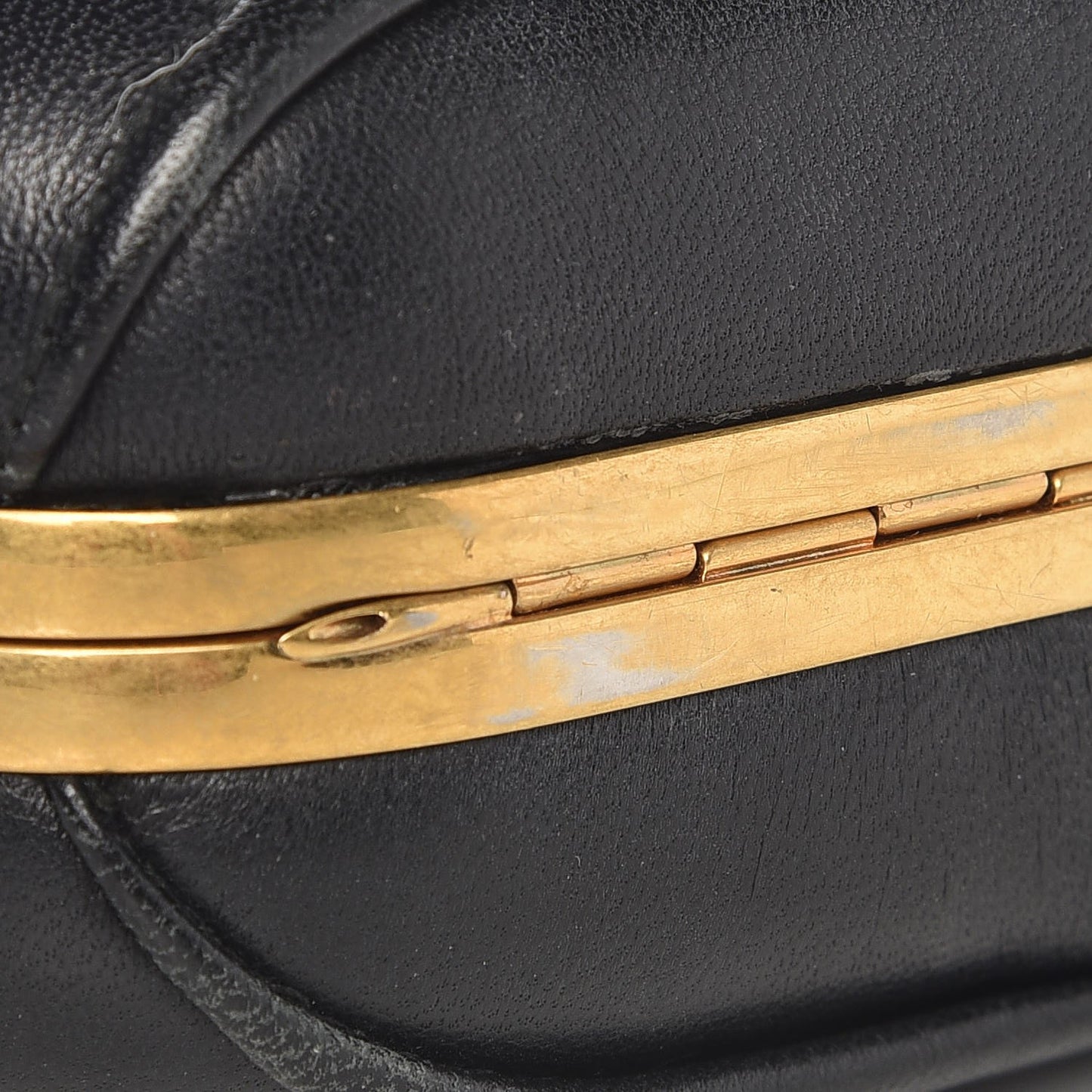 Lambskin Pleated Skull Box Clutch Black