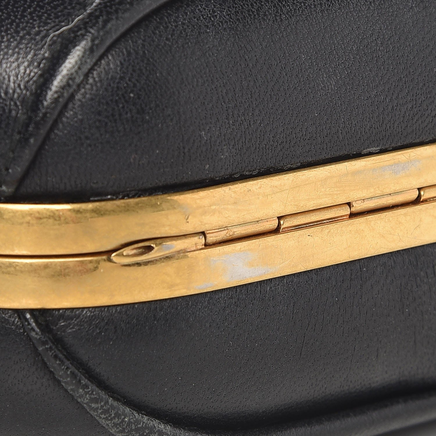 Alexander McQueen Lambskin Pleated Skull Box Clutch Black 5 of 10